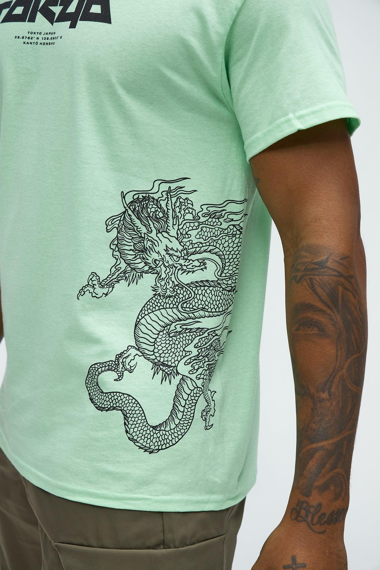 Tokyo Ancient Dragon Short Sleeve Tee - Mint Product Image