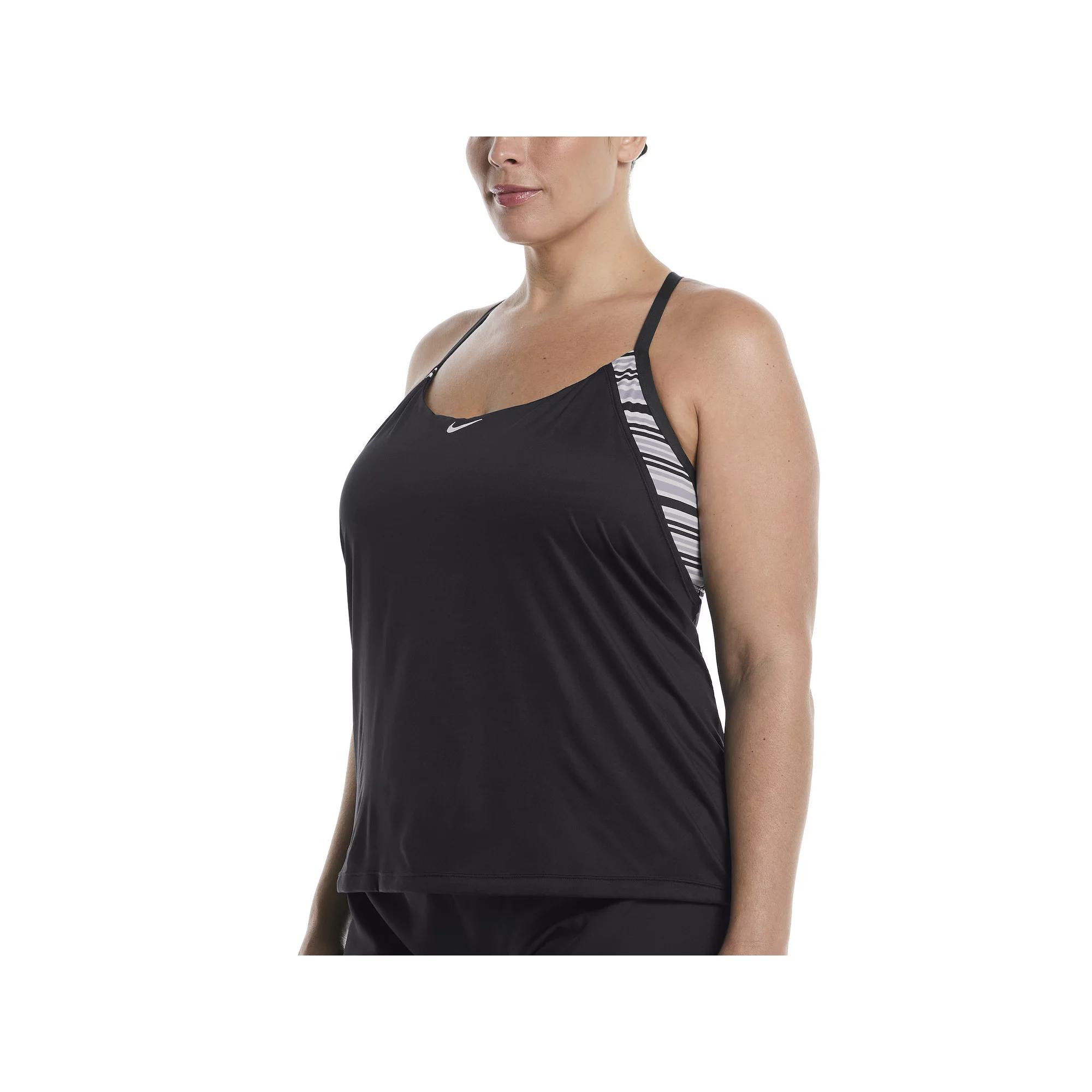 Plus Size Nike Layered Tankini Swim Top, Womens Product Image