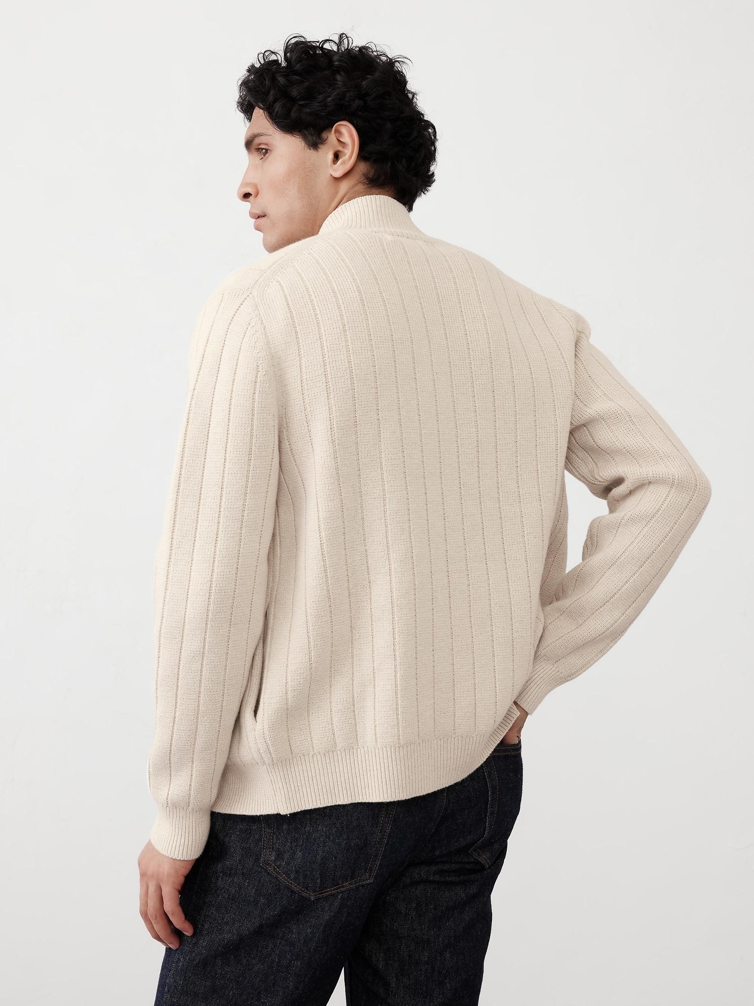 Wide-Ribbed Sweater Jacket Product Image
