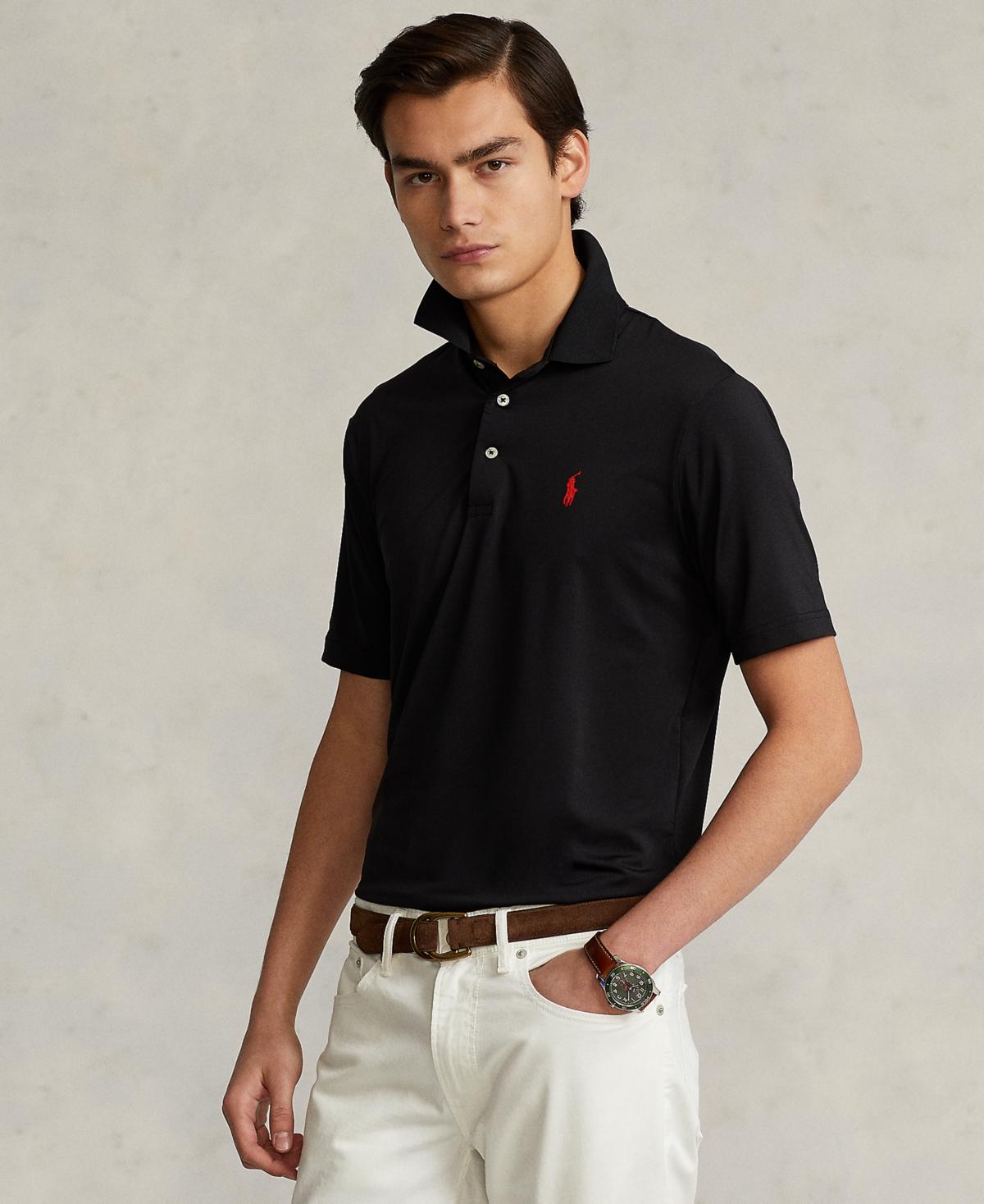 POLO RALPH LAUREN Black Polo Shirt With Classic Collar And Pony Embroidery On The Front In Cotton Man Product Image