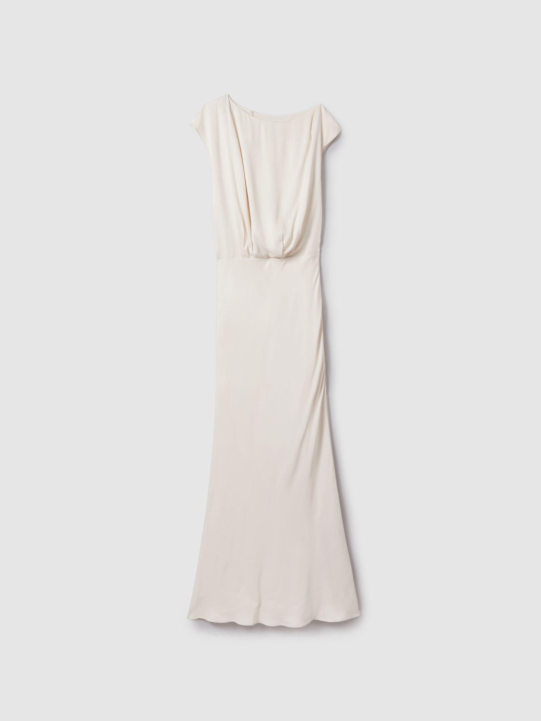 Draped Maxi Dress in Ivory Product Image