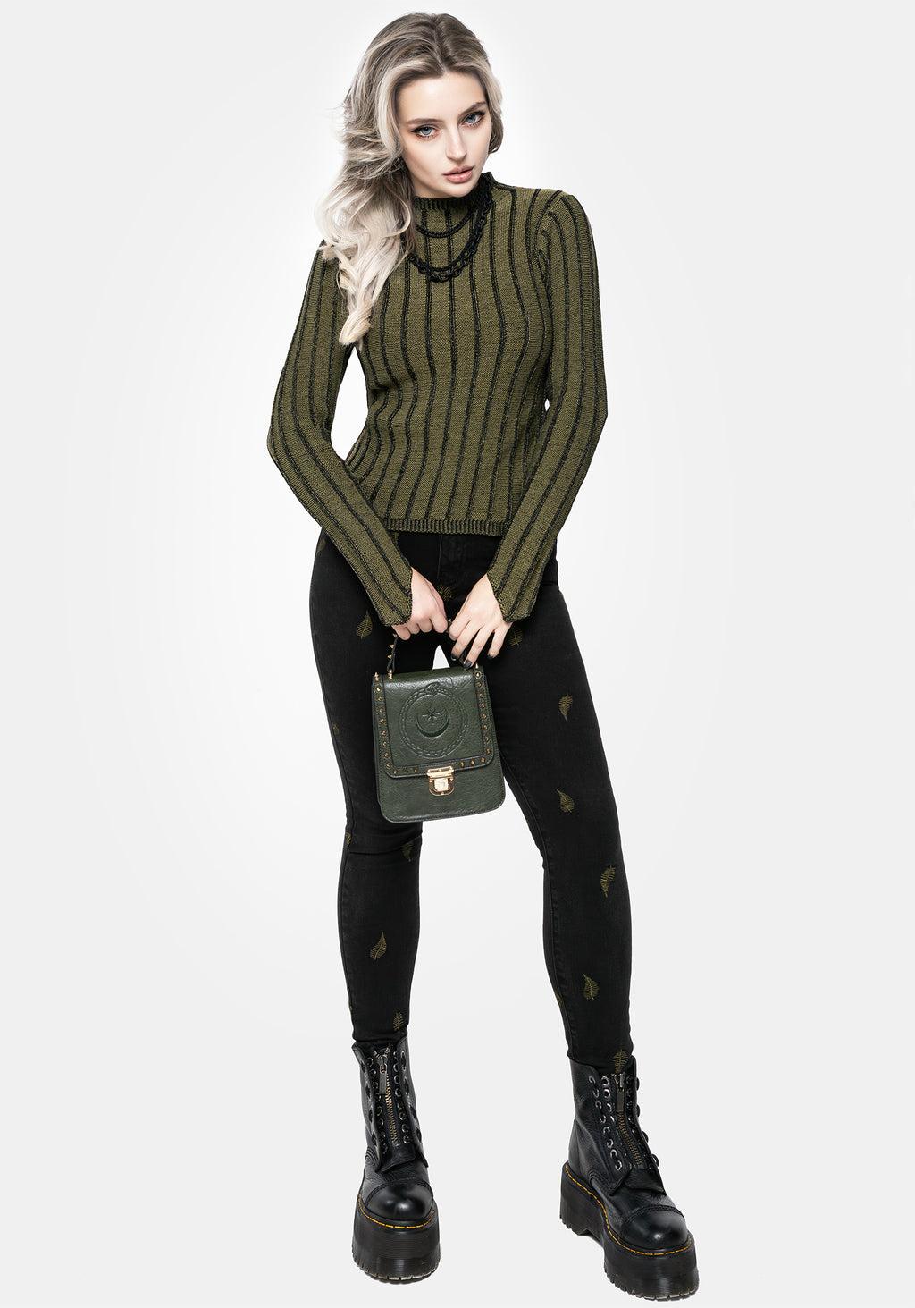 Myrsina Plated Rib Knit Top Product Image