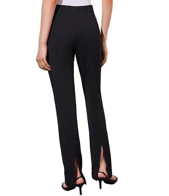 Ming Wang Deco Stretch Crepe Back Slit Hem Pull-On Pants Product Image