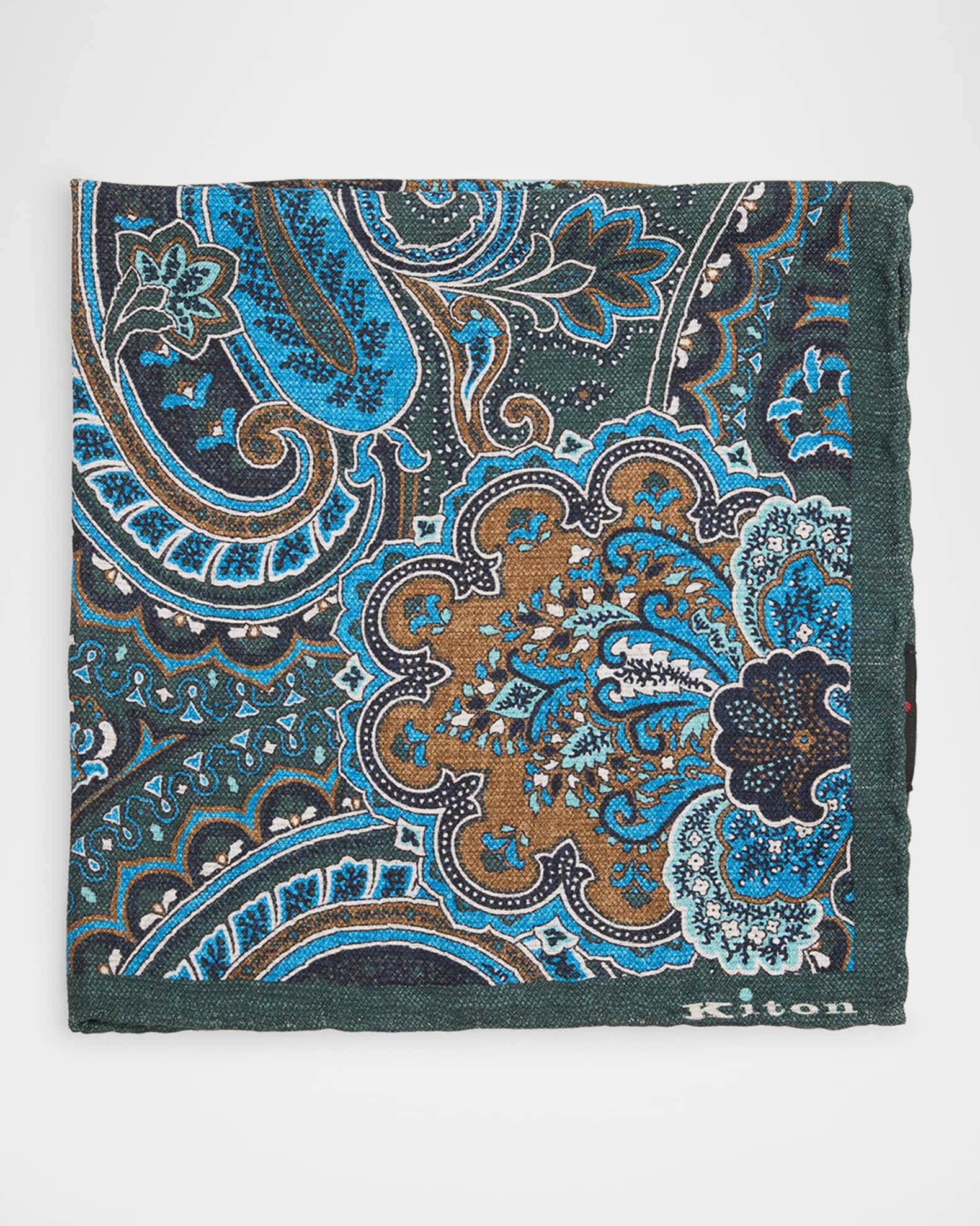 Men's Silk Large Paisley Pocket Square Product Image