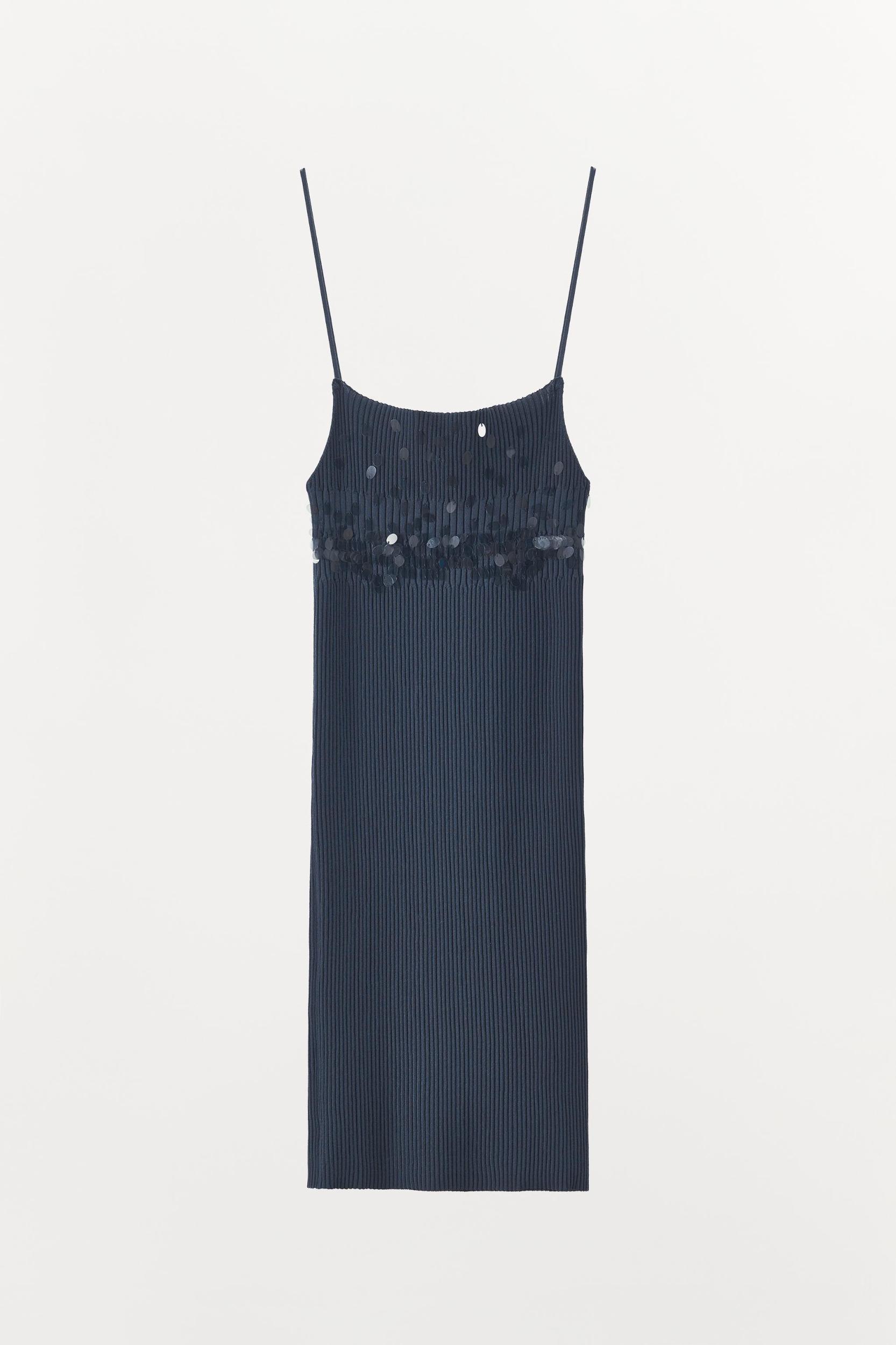 SEQUIN RIB KNIT DRESS Product Image