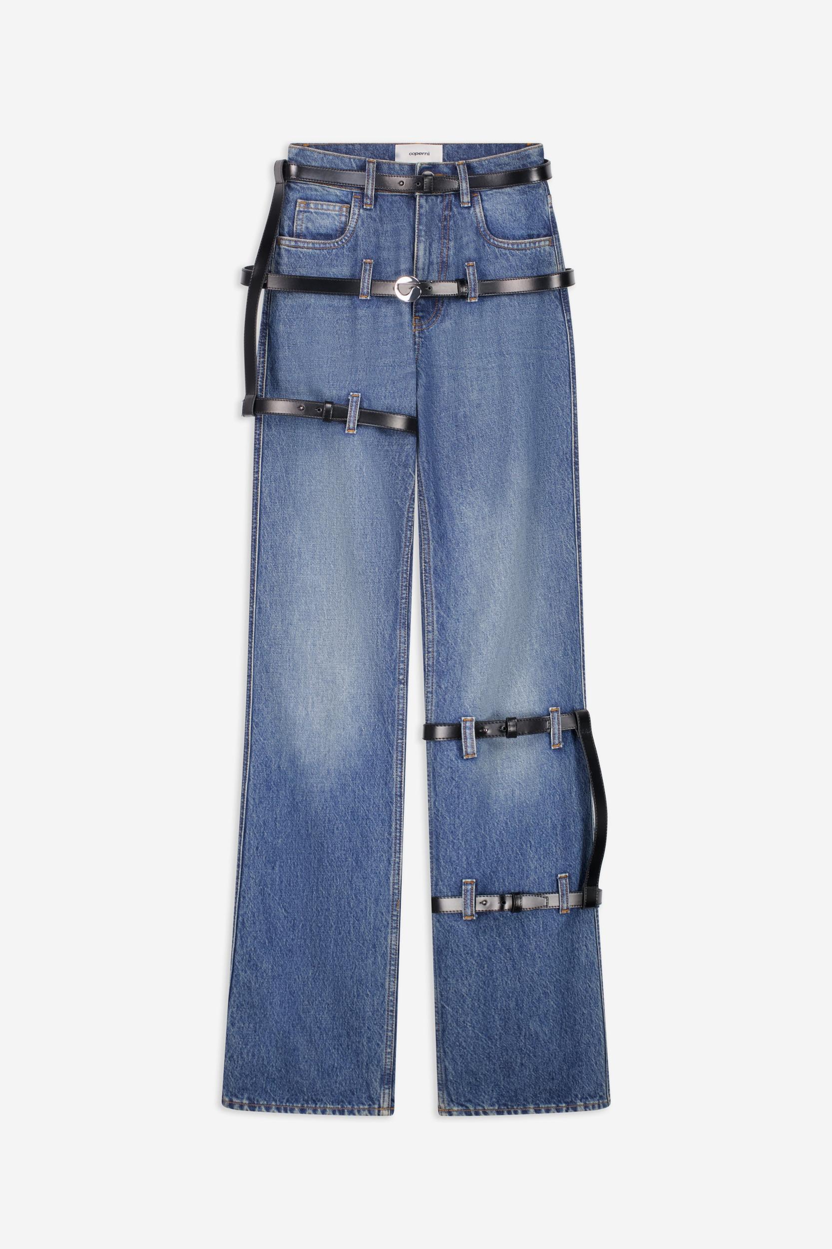 Multi Belt Denim Pants Product Image