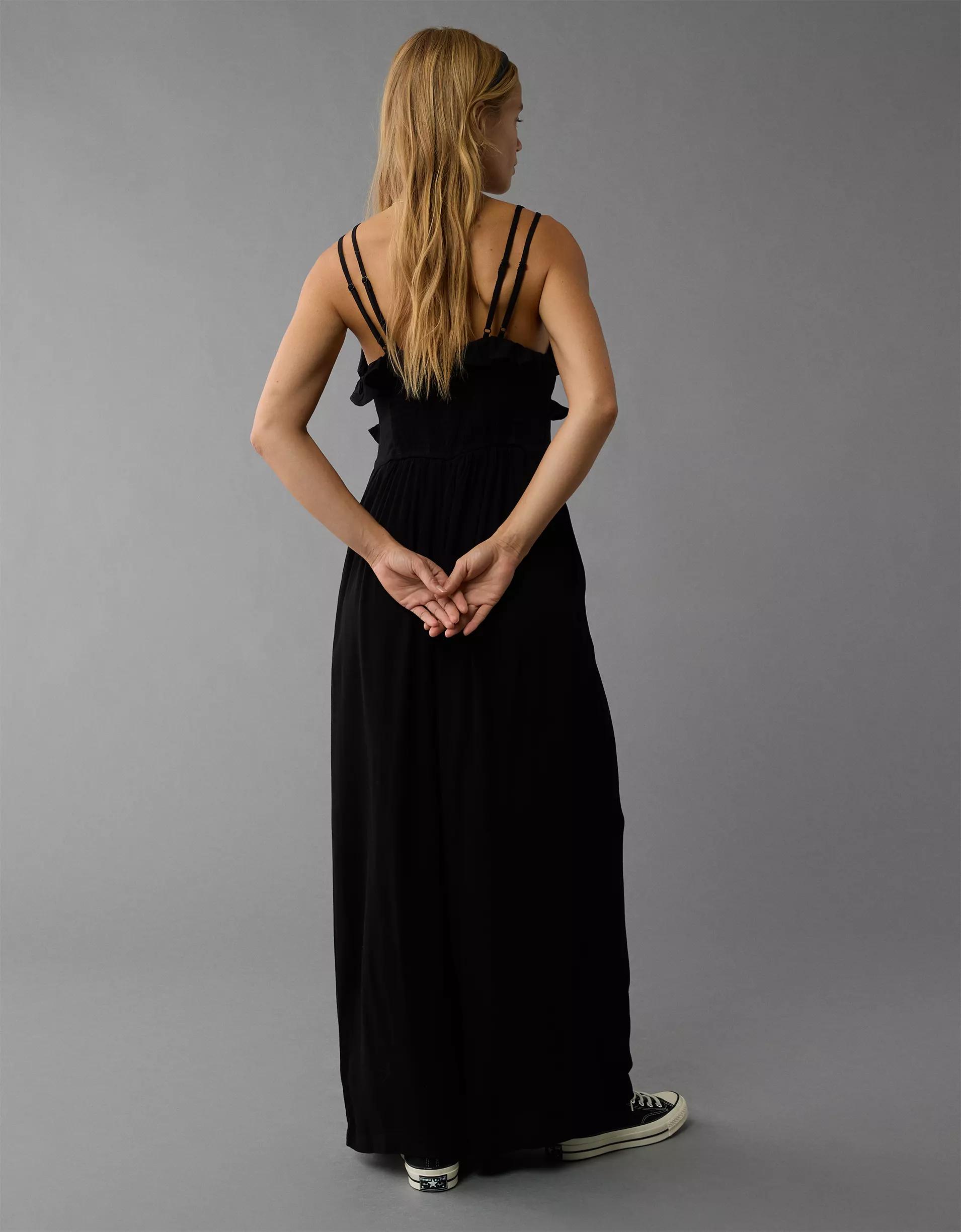AE Ruffle Wide-Leg Jumpsuit Product Image