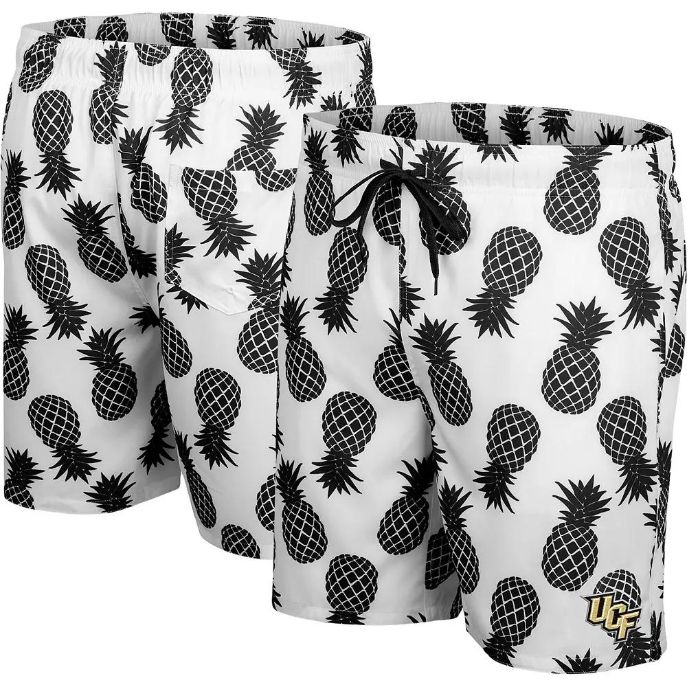 Men's Colosseum White UCF Knights Pineapples Swim Shorts, Size: Medium Product Image