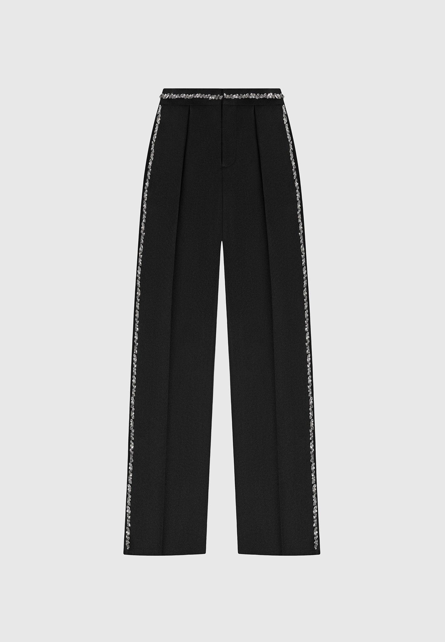 Patricia - Embellished Tailored Trousers - Black Female Product Image