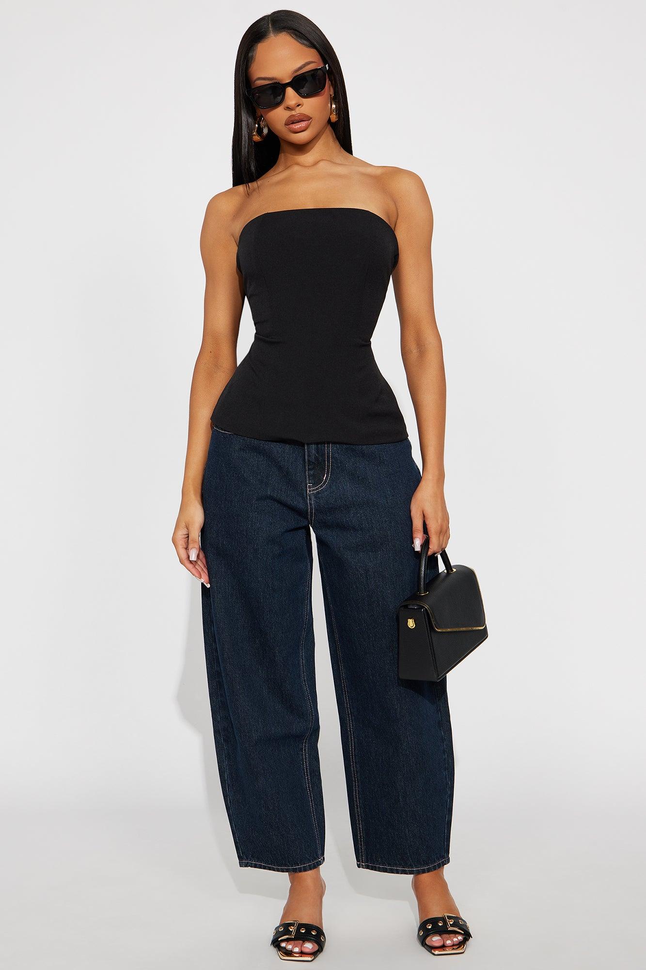 Classic Barrel Leg Jeans - Dark Wash Female Product Image