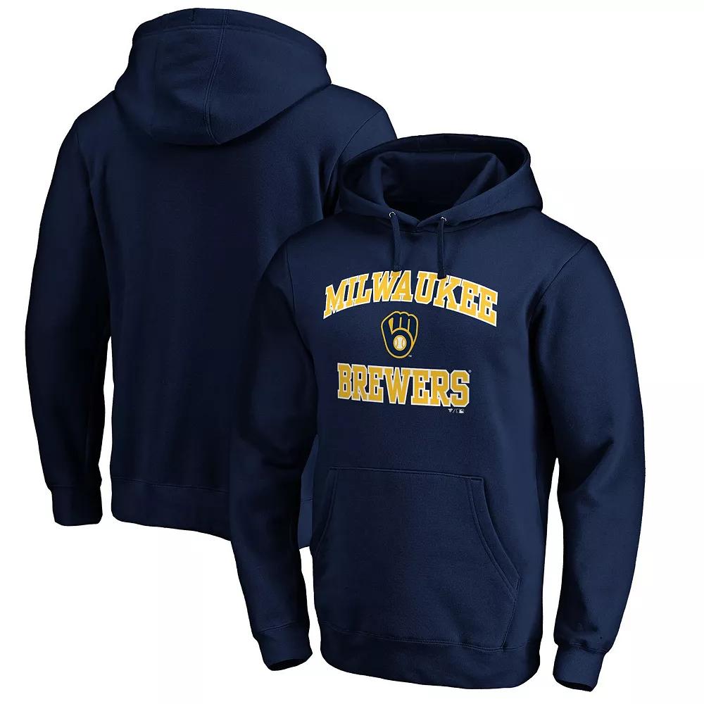 Men's Fanatics Branded Navy Milwaukee Bucks Banner Wave Pullover Hoodie,  Product Image