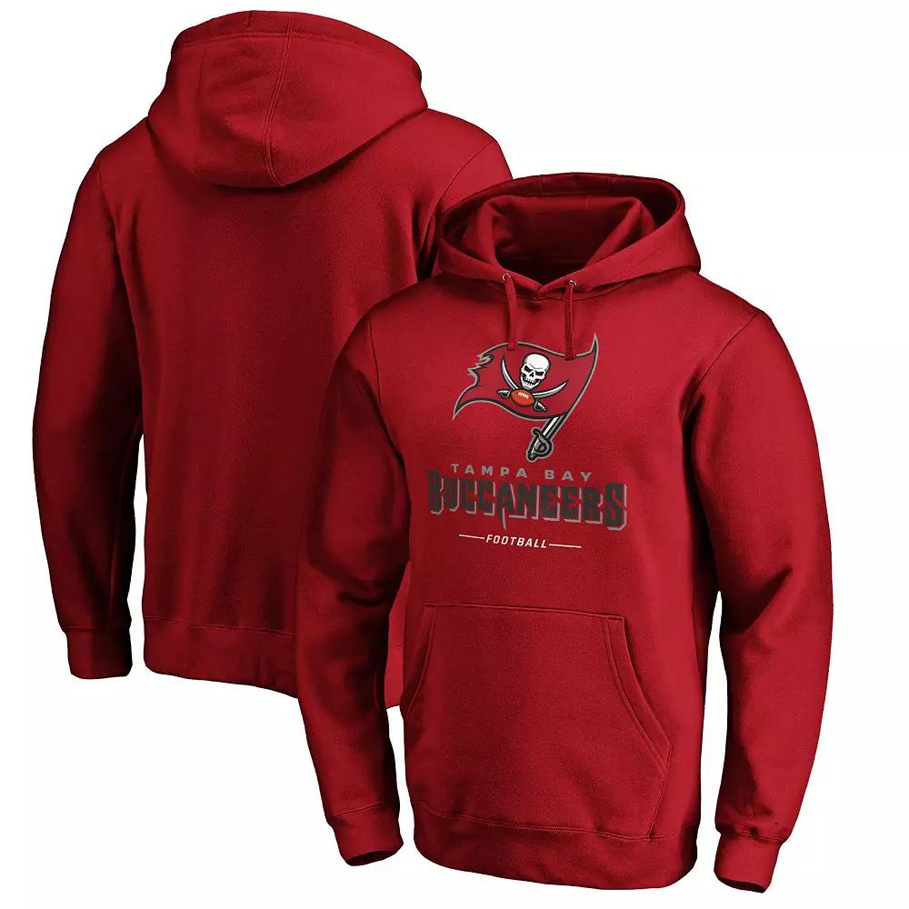 Men's Fanatics Branded Red Tampa Bay Buccaneers Big & Tall Team Logo Lockup Pullover Hoodie,  Product Image