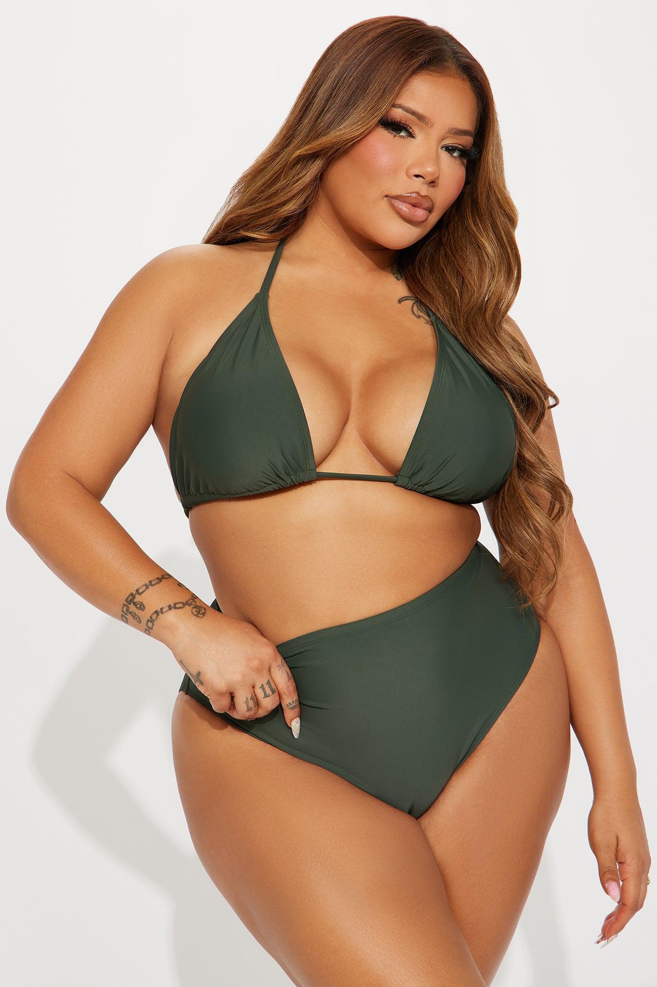 Maui Mix And Match High Rise Bikini Bottom - Olive Product Image