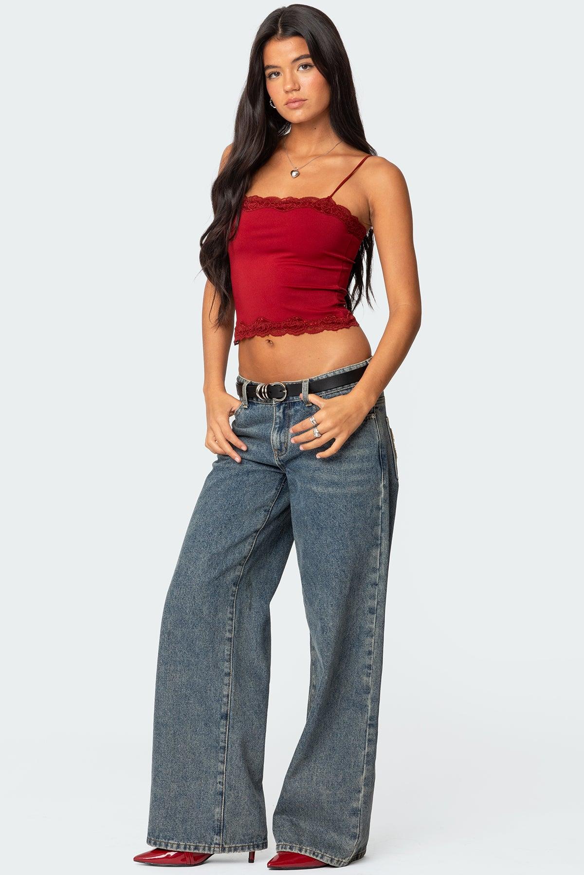 Cruella Lace Trim Tank Top Product Image