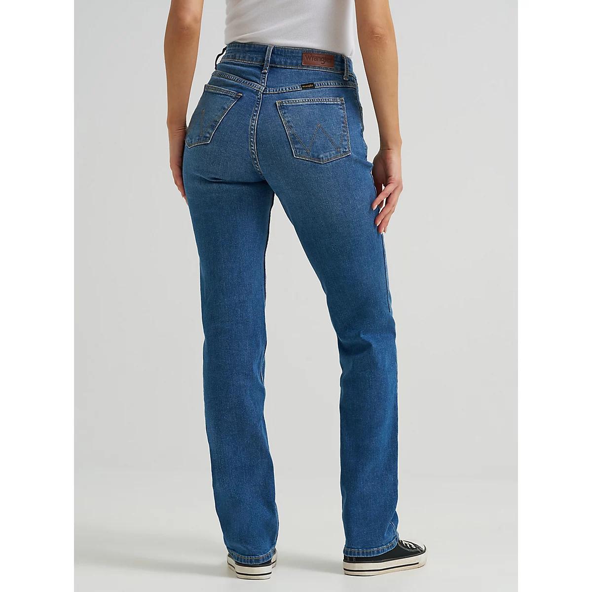 Women's Wrangler® High Rise True Straight Leg Jean in Ocean Medium Product Image
