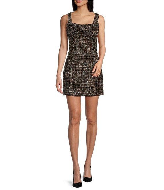 Evolutionary Sleeveless Printed Bow Coordinating Boucle Top Product Image