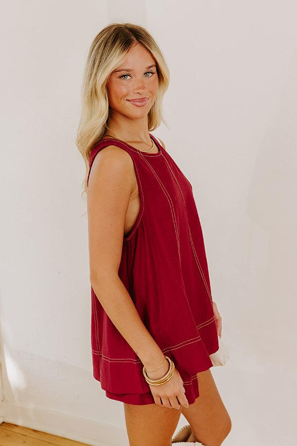 Soho Sunset A-Line Top in Wine Product Image