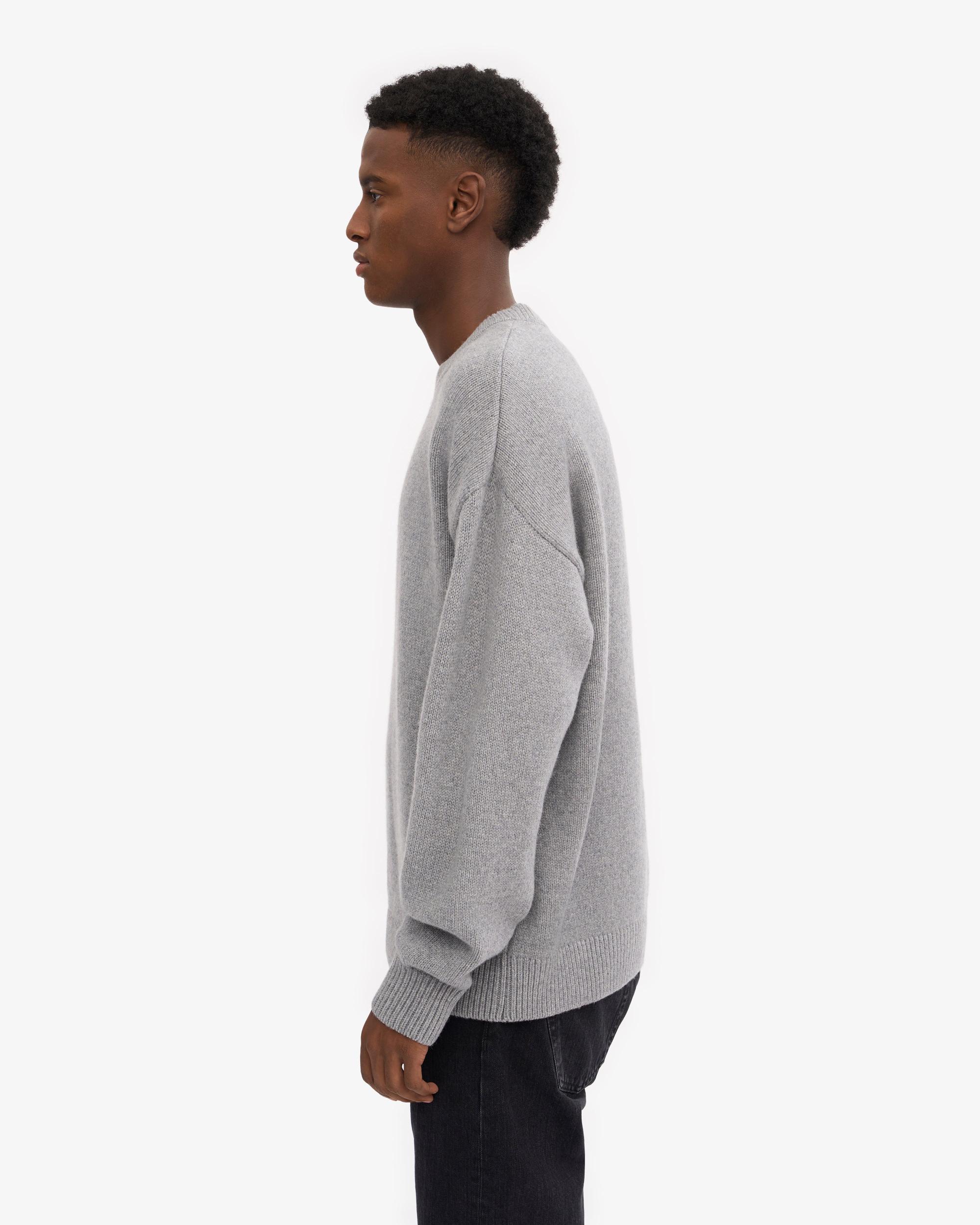 Oversized Merino Wool Crew - Heather Grey Product Image