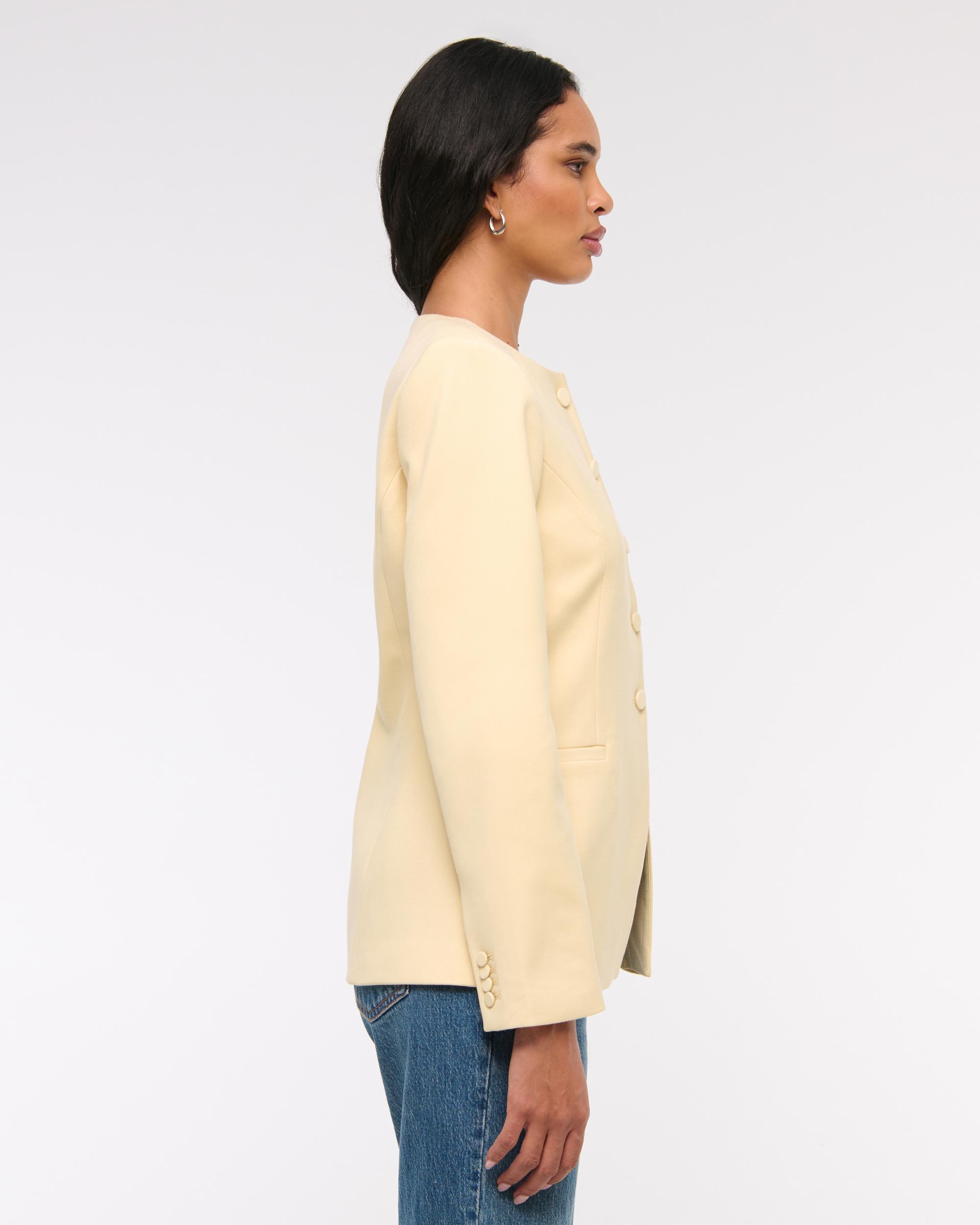 Collarless Suiting Blazer Product Image