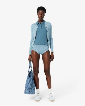 Women's L.12.D Slim Fit Stretch Mini Piqué Polo Product Image