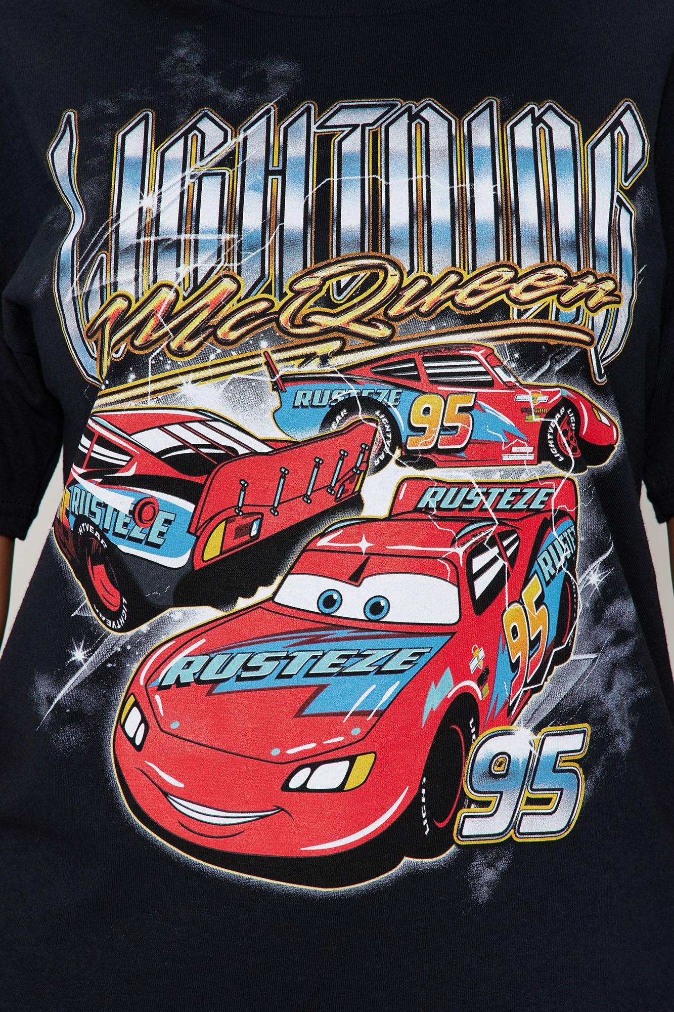 Lightening Car Retro Oversized Tee - Black Product Image