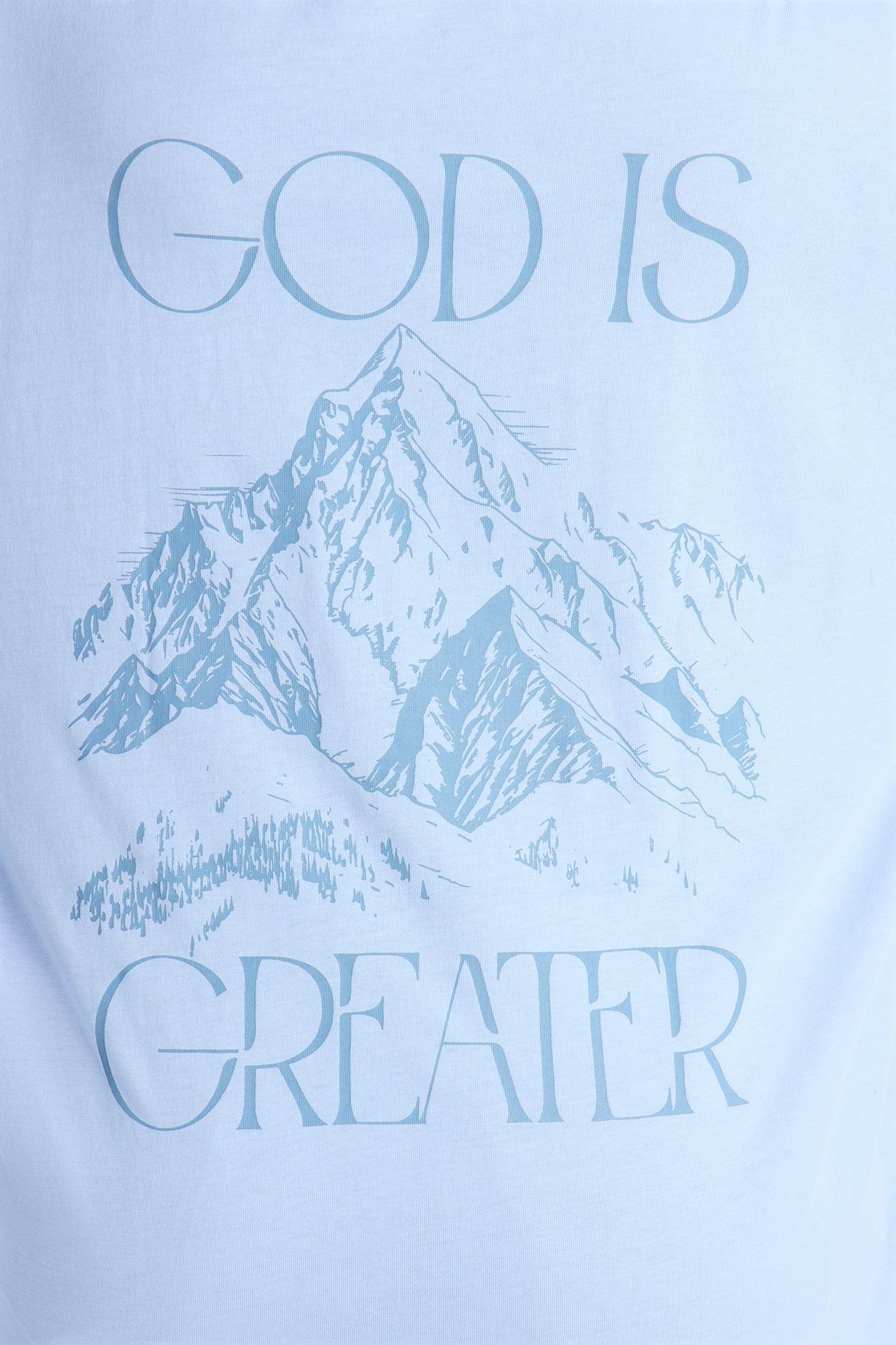 God Is Greater Oversize Long Sleeve Tee - Light Blue Female Product Image
