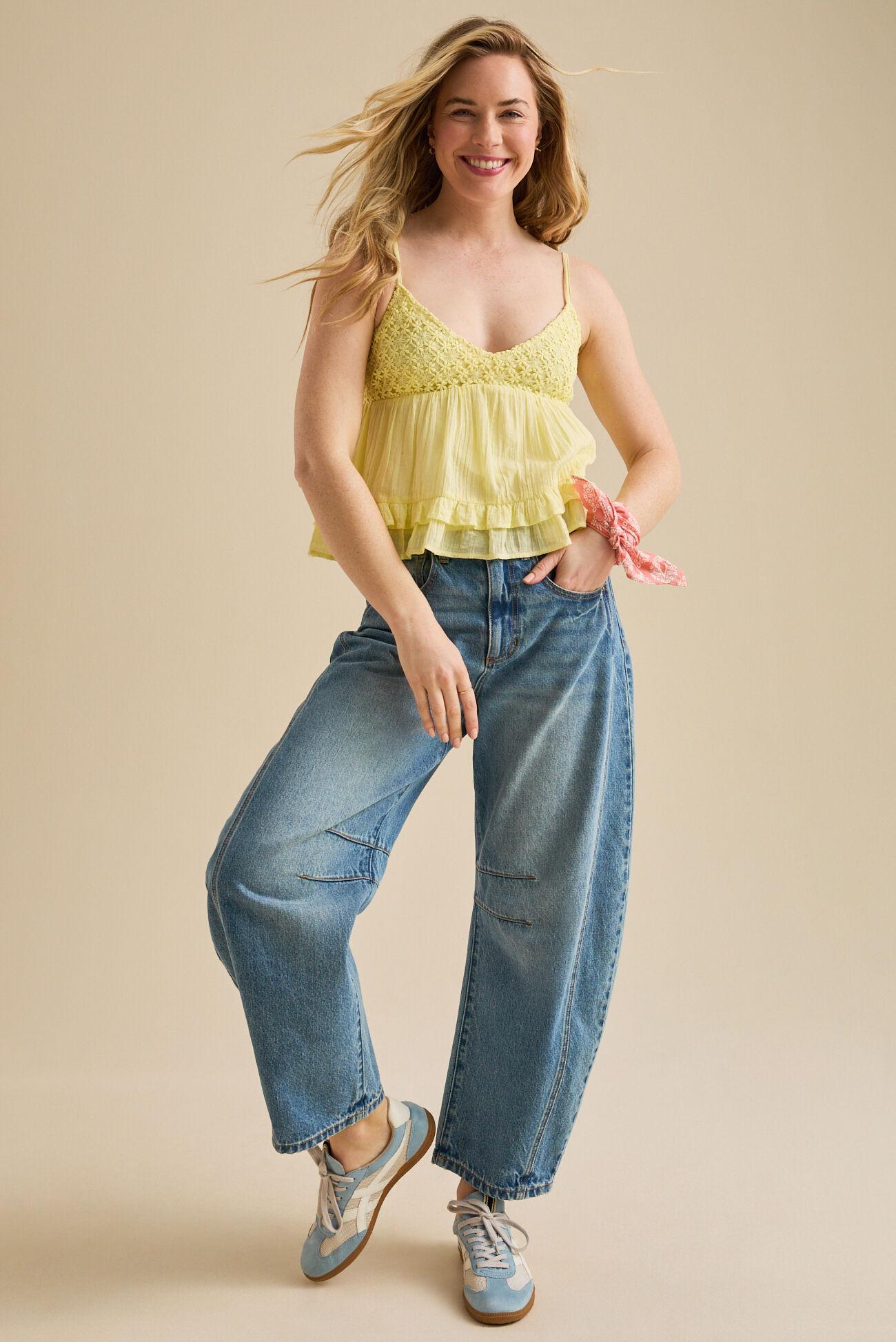 Willow Lace Gauze Babydoll Tank Product Image