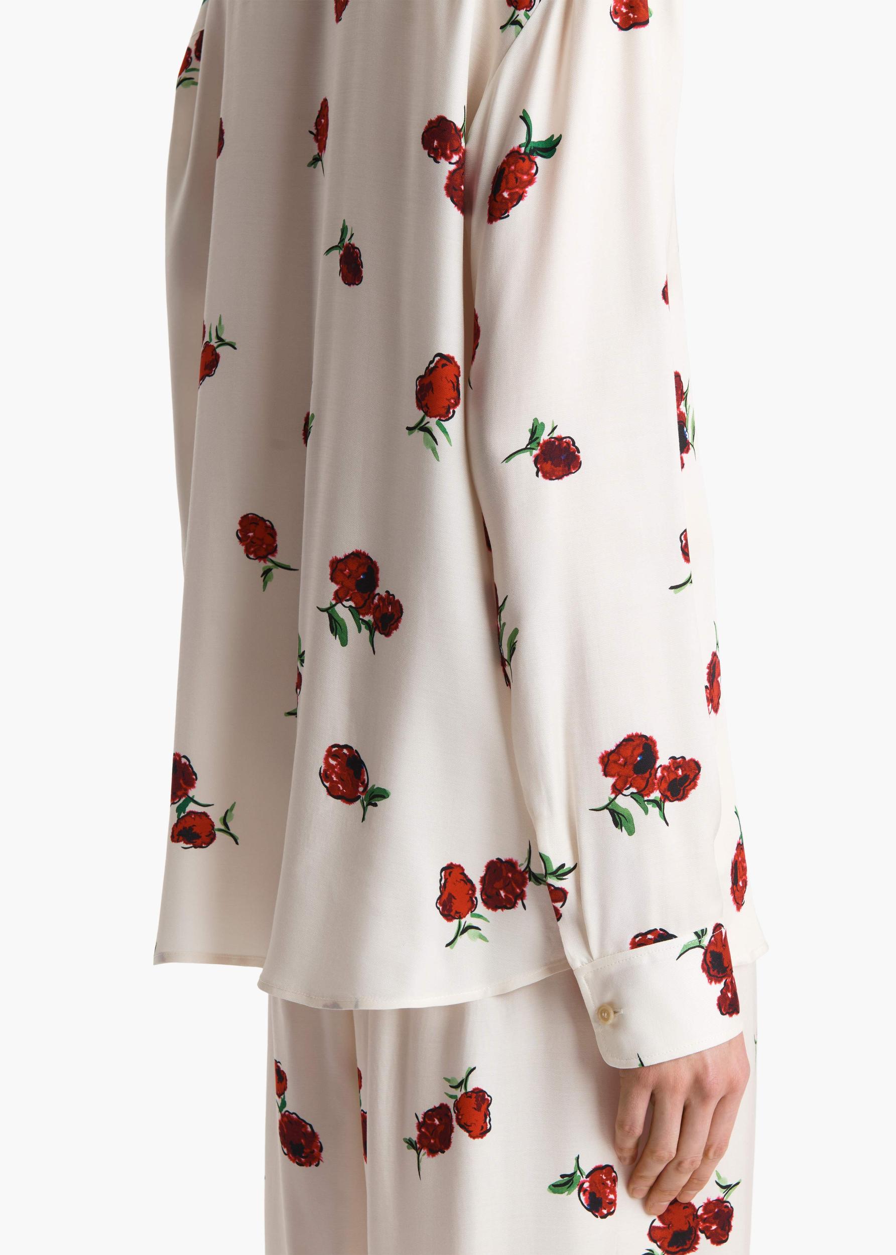 Argo Top in Cream with Raspberry Print Product Image