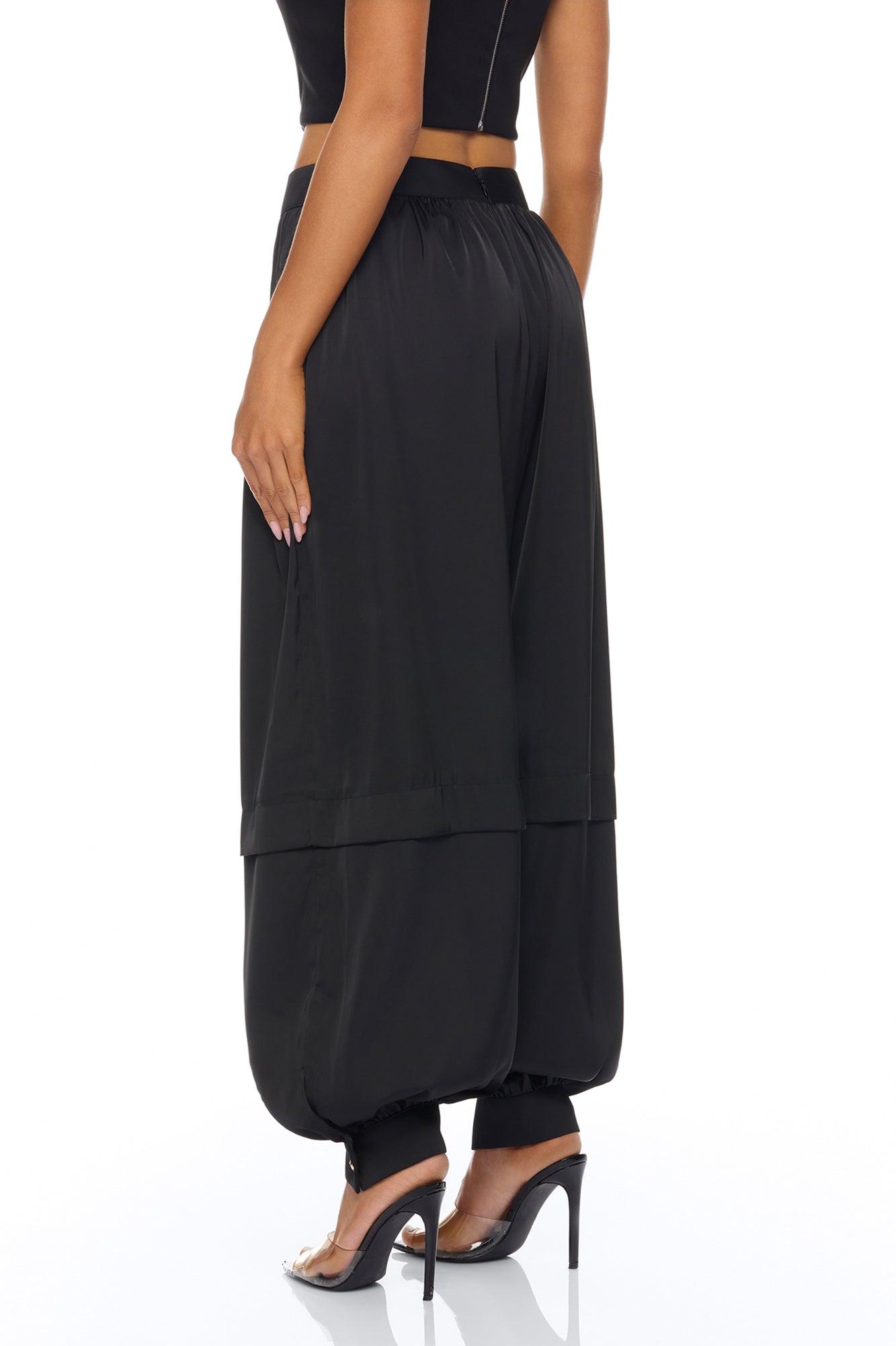 Cathryn Satin Balloon Pant - Black Female Product Image