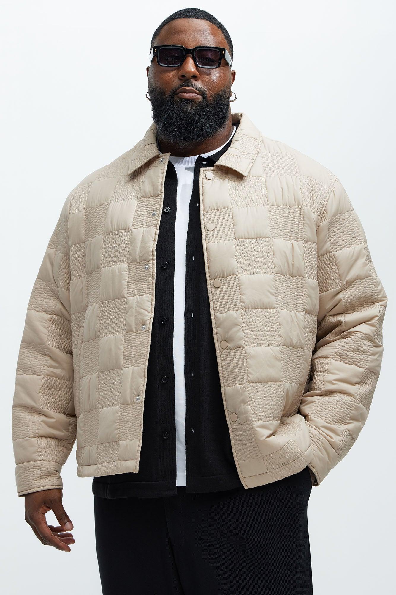 Laurel Checker Quilt Jacket - Tan Product Image