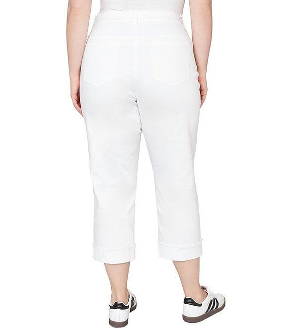 Ruby Rd. Plus Size Soft Stretch Twill Cuffed Hem Girlfriend Pants Product Image