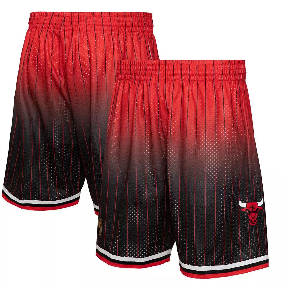 Men's Mitchell & Ness Red/Black Chicago Bulls 1995/96 Hardwood Classics Fadeaway Reload 3.0 Swingman Shorts, Size: Small Product Image
