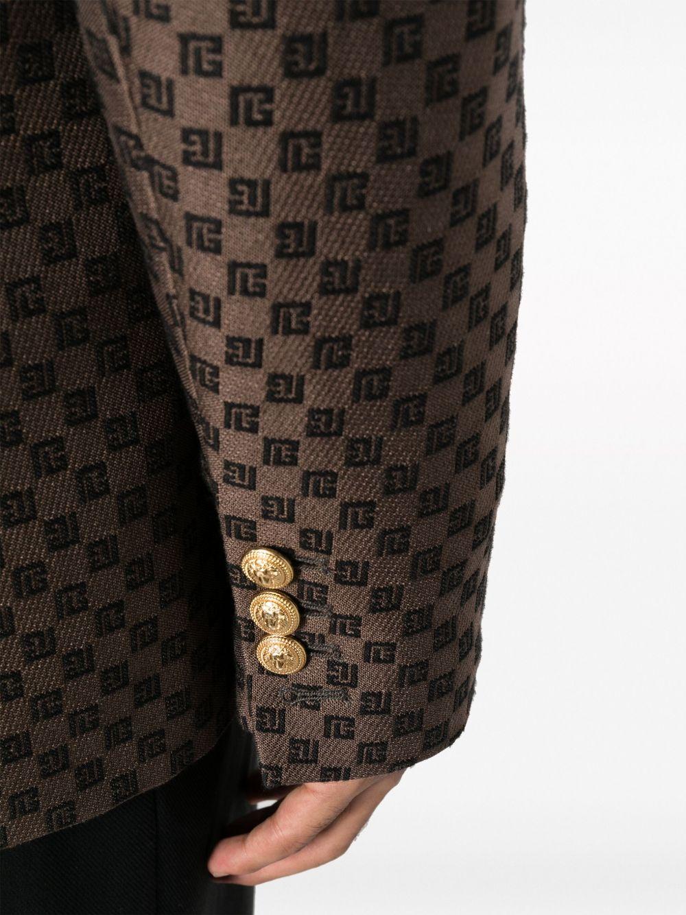 monogram-jacquard single-breasted blazer Product Image