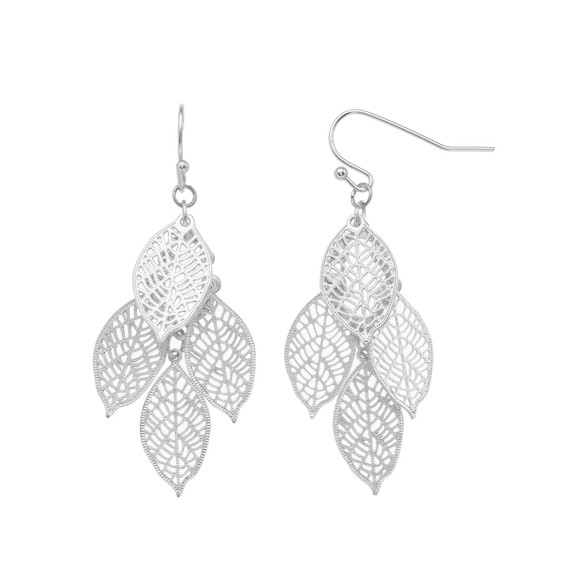 LC Lauren Conrad Multi-Filigree Leaf Drop Earrings, Women's, None Product Image