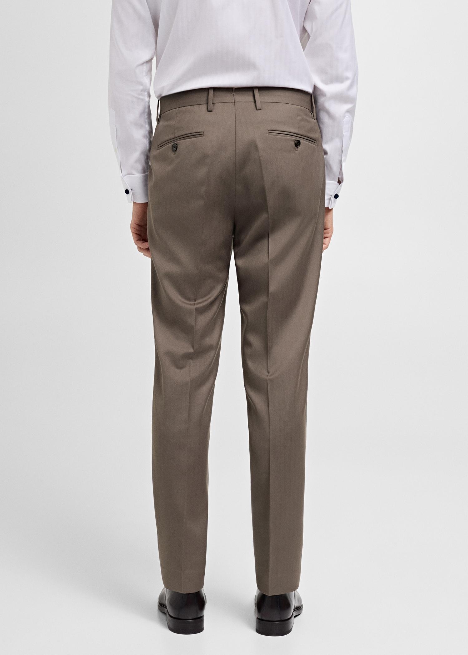 100% virgin wool herringbone suit pants - Men | MANGO USA Product Image