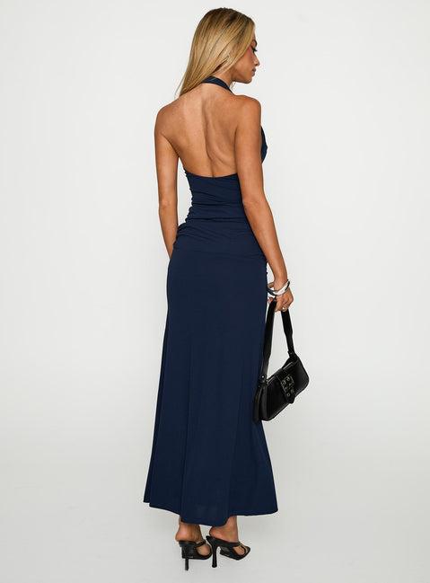 Casino Halter Maxi Navy Product Image