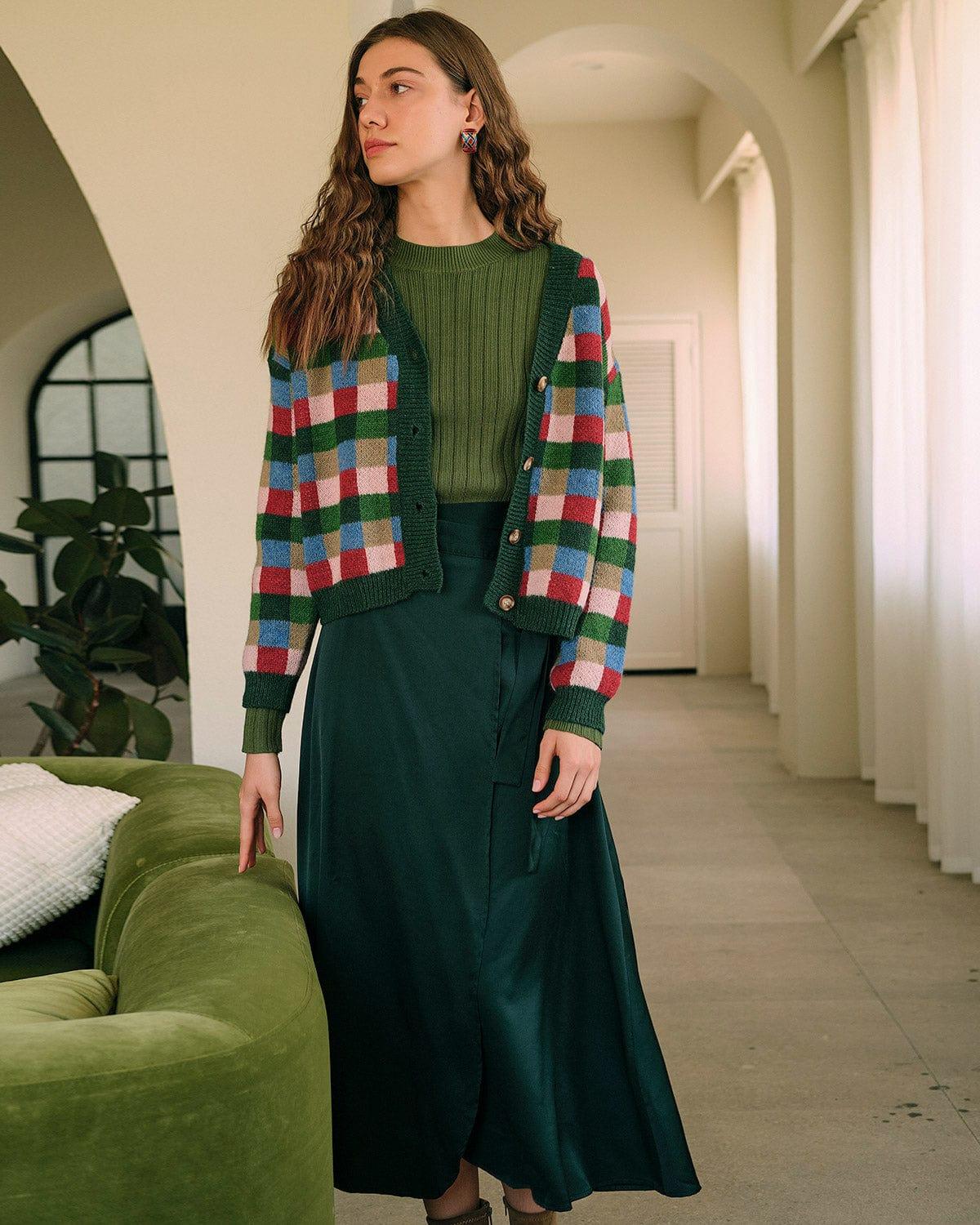 The Round Neck Ribbed Knit Sweater Female Product Image