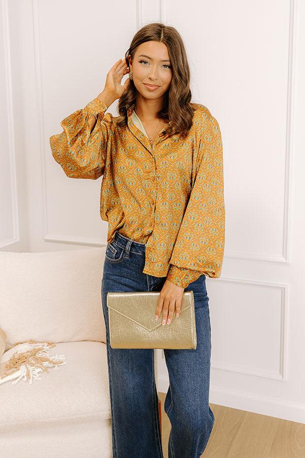 Midtown Chic Satin Button Up Top Product Image