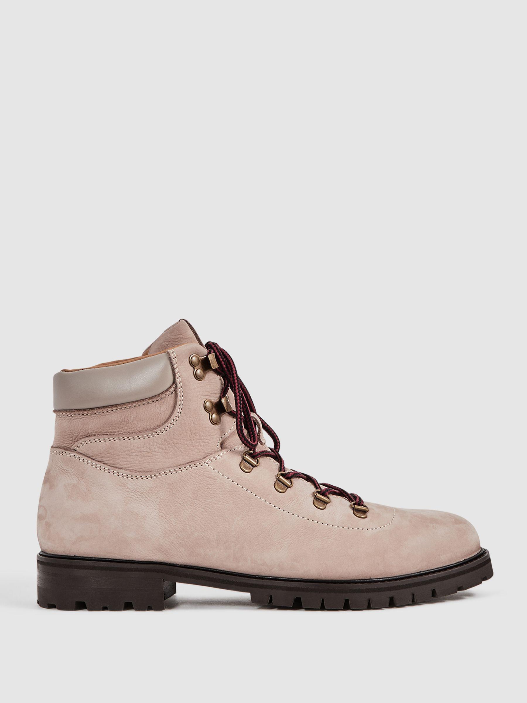Leather Hiking Boots in Stone Product Image
