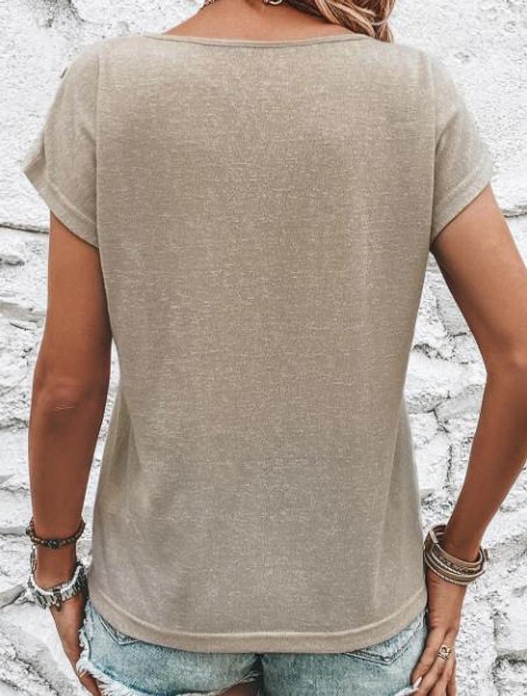 Dear-Lover® Ladies' S/S Light Brown Rodeo Graphic Tee Product Image