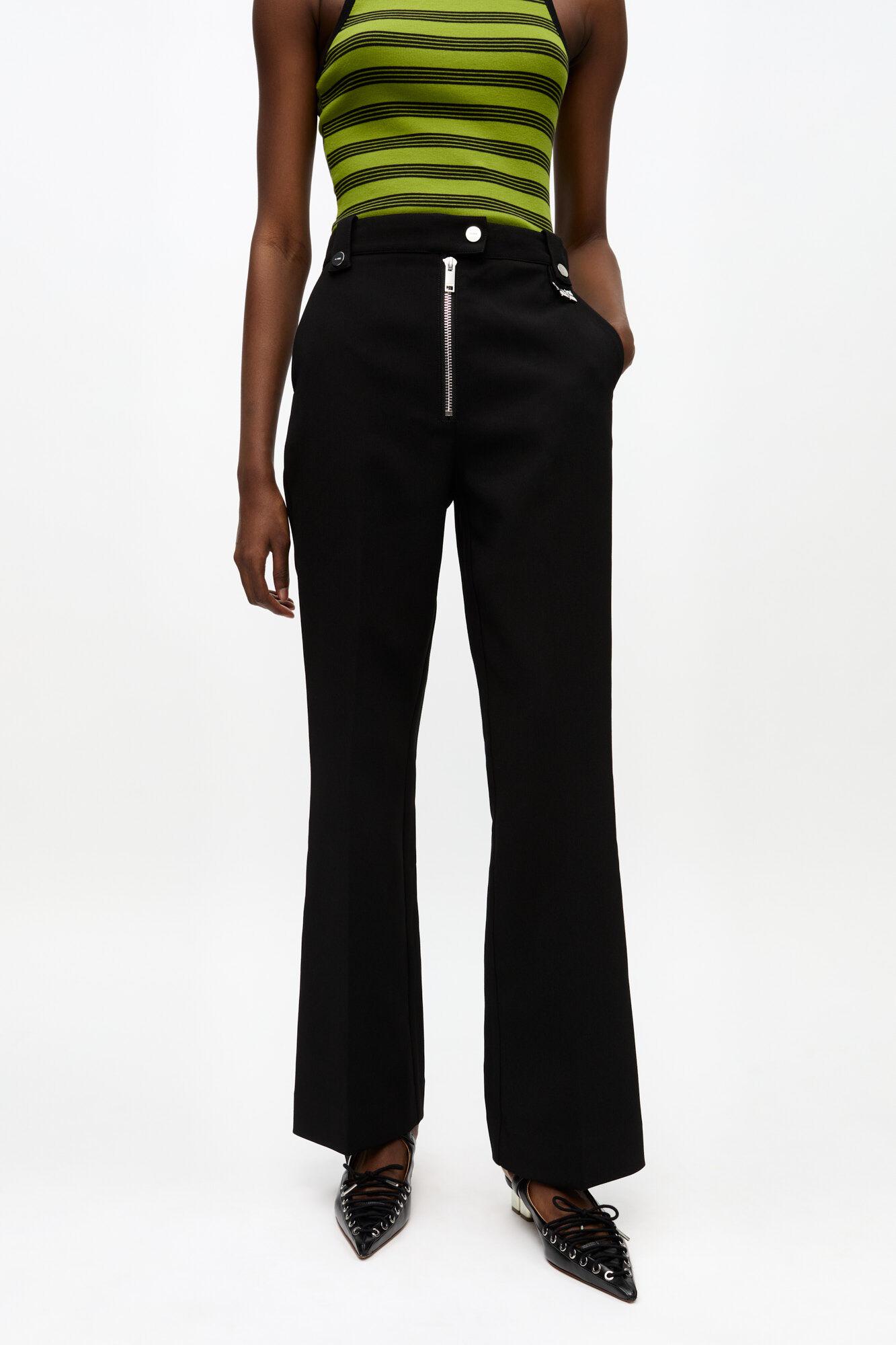 Black Bonded Crepe Pants Product Image