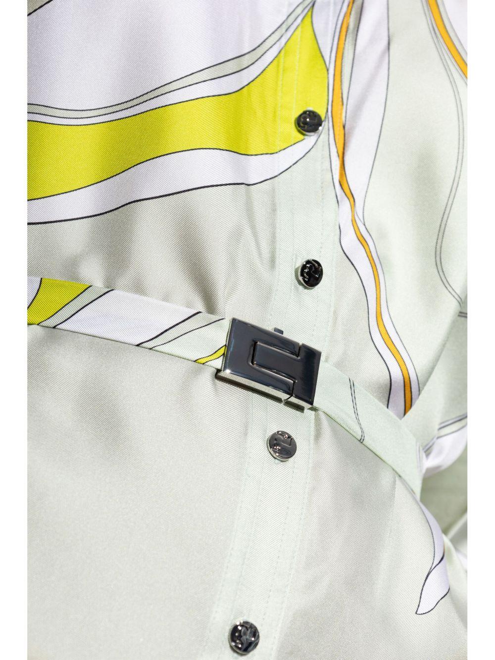 printed silk shirt dress Product Image