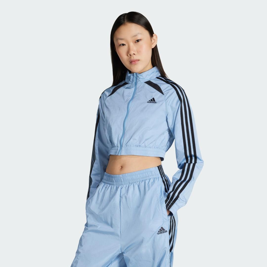 adidas Teamgeist Adicolor Cropped Track Top Black L Womens Product Image