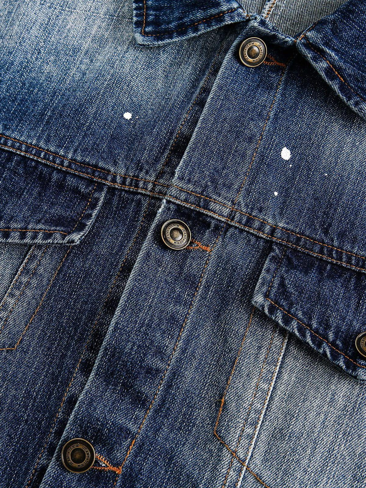 Aelfric Eden Splash-Ink Washed Denim Jacket Product Image