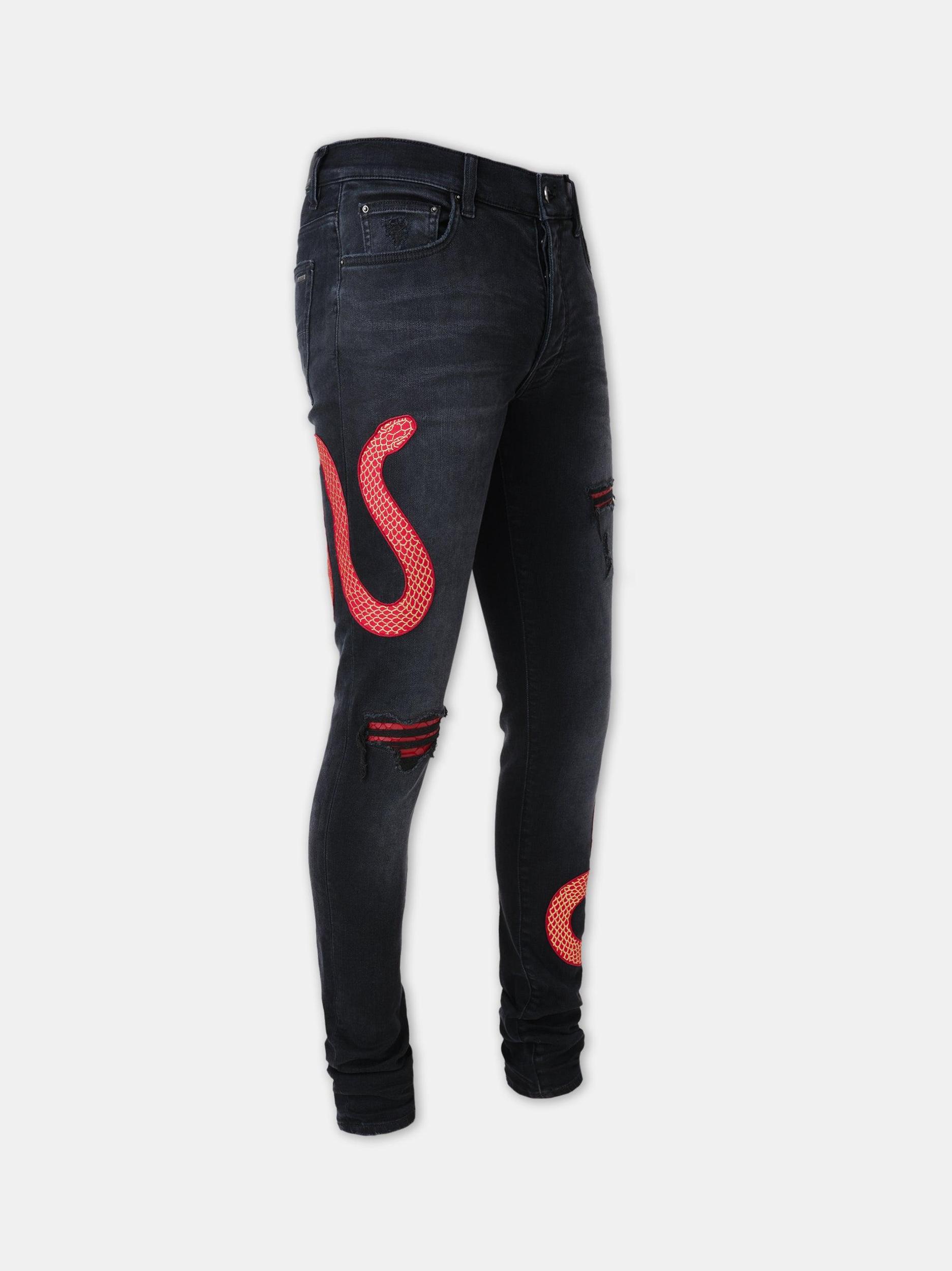AMIRI SNAKE SKINNY JEAN - Vintage Black Product Image