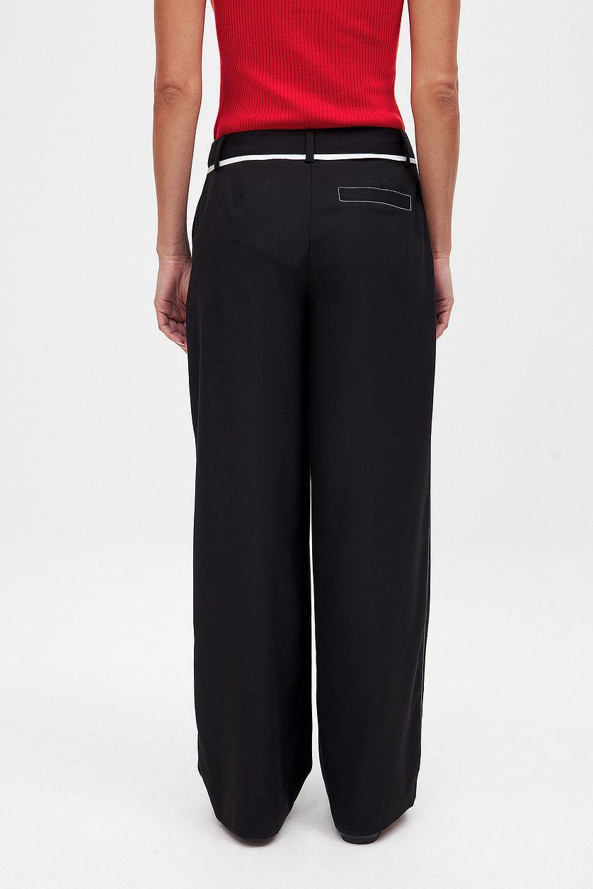 Contrast Detail Mid Waist Trousers Product Image