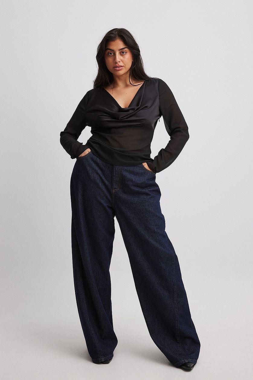 Chiffon Top with Satin Detail Product Image