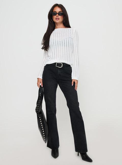 Kemsley Mid Rise Bootleg Jeans Washed Black Product Image