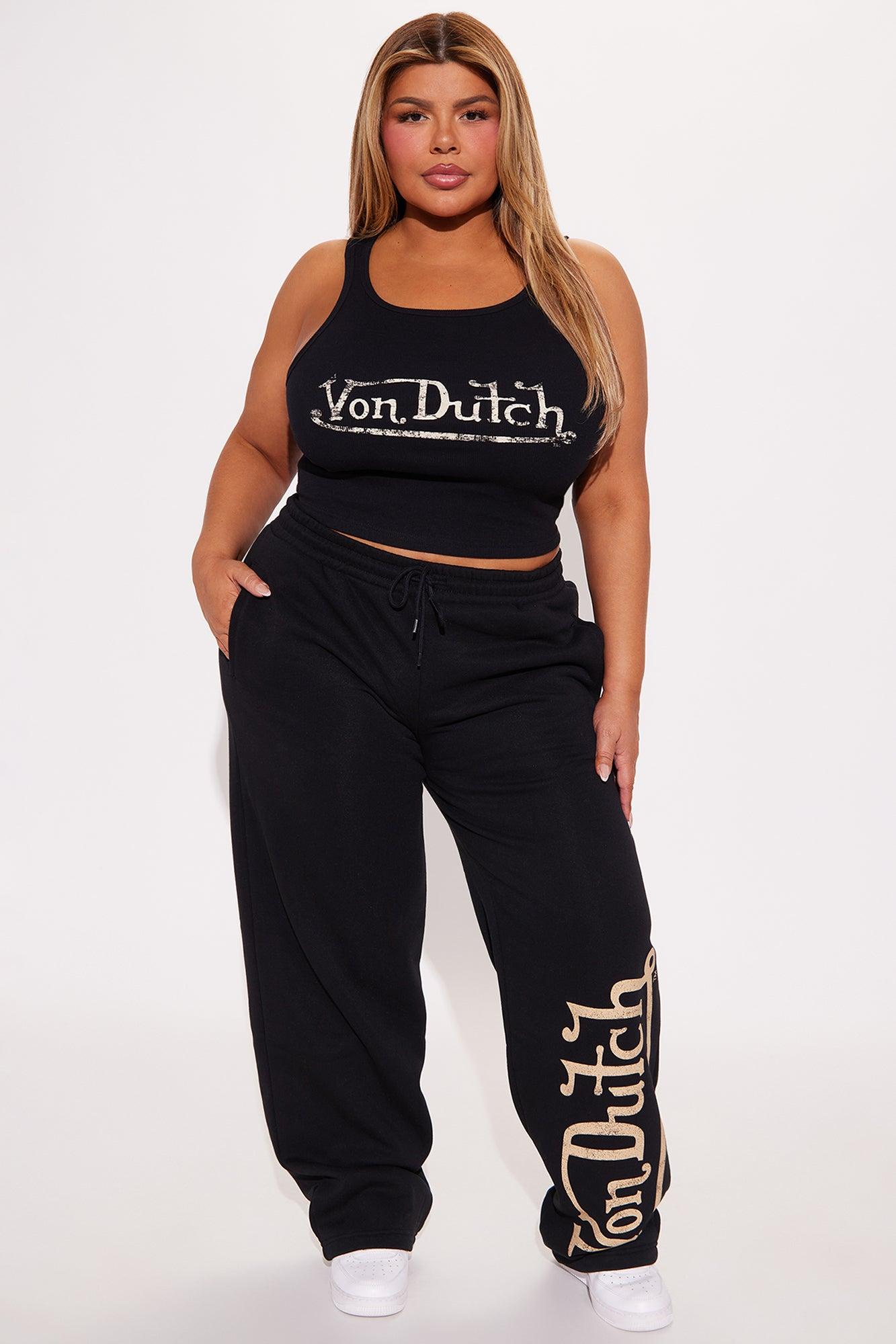 Von Dutch Vintage Wide Leg Pant - Black Product Image