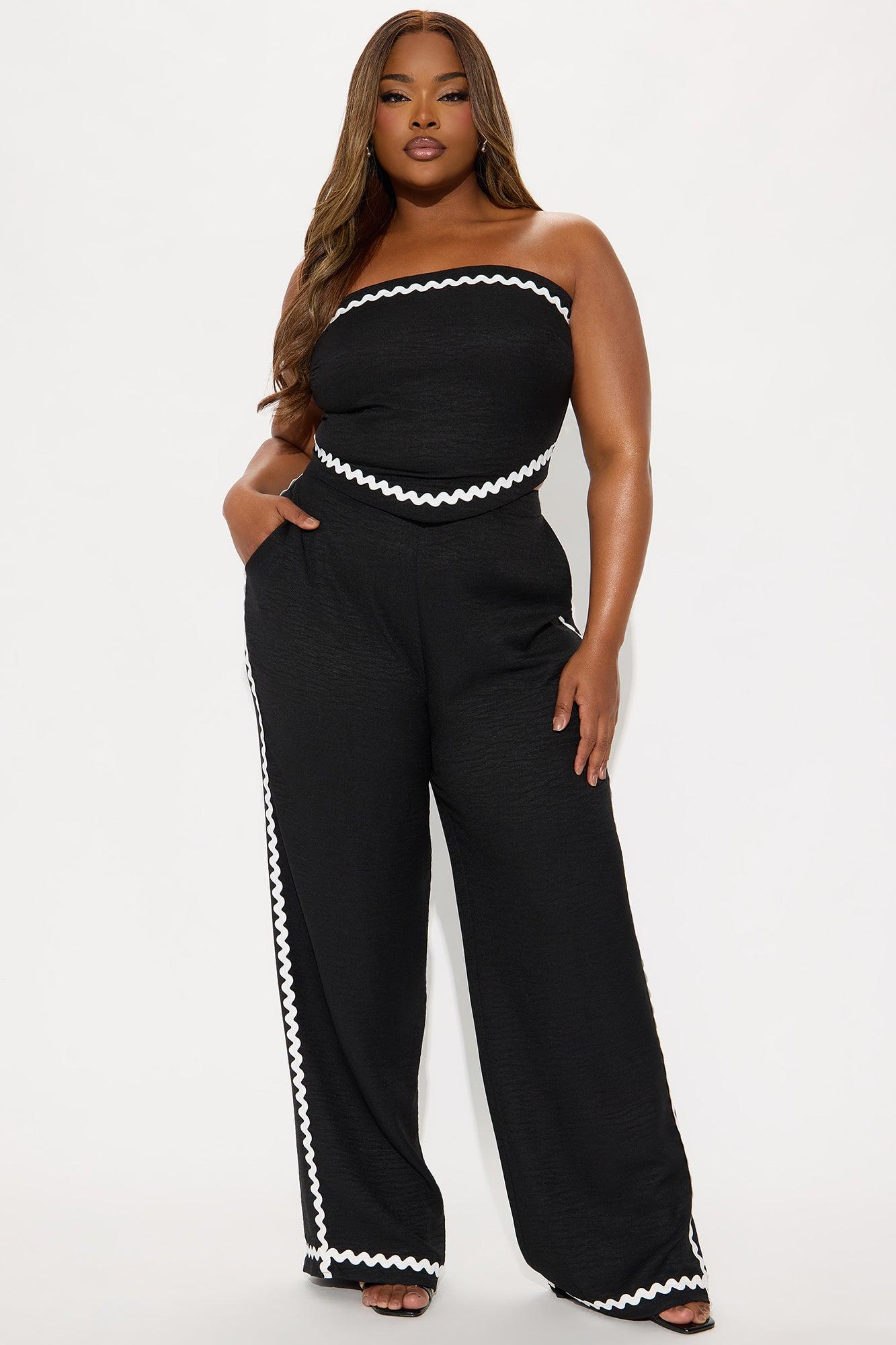 Brenda Linen Pant Set - Black Female Product Image